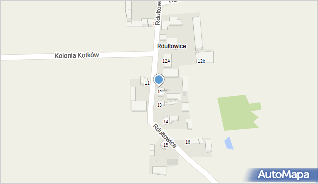 Rdułtowice, Rdułtowice, 12, mapa Rdułtowice