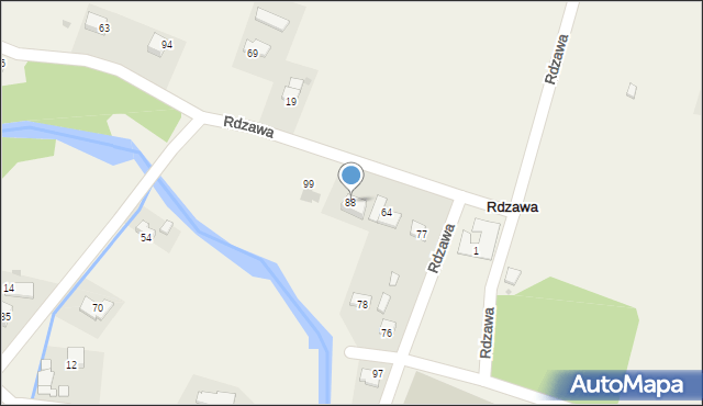 Rdzawa, Rdzawa, 88, mapa Rdzawa