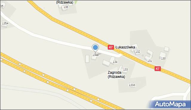 Rdzawka, Rdzawka, 134a, mapa Rdzawka