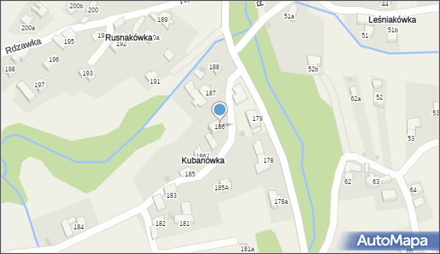 Rdzawka, Rdzawka, 186, mapa Rdzawka