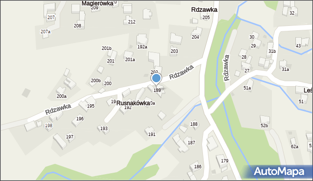 Rdzawka, Rdzawka, 189, mapa Rdzawka