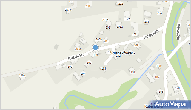 Rdzawka, Rdzawka, 195, mapa Rdzawka