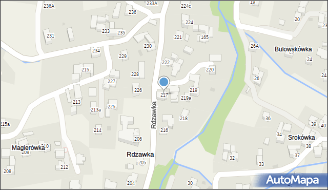 Rdzawka, Rdzawka, 217, mapa Rdzawka