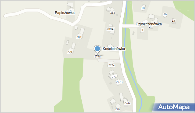 Rdzawka, Rdzawka, 279a, mapa Rdzawka