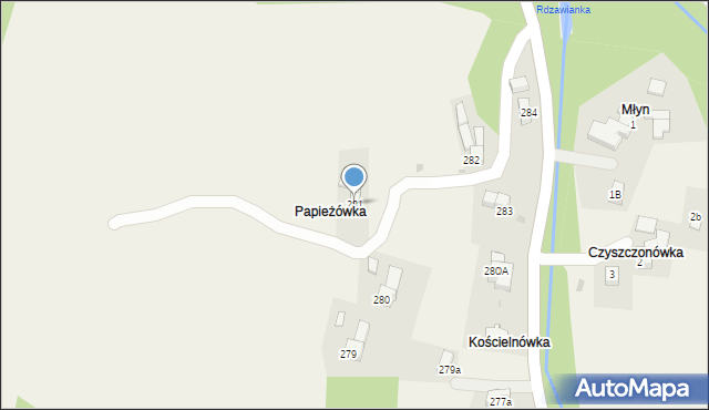 Rdzawka, Rdzawka, 281, mapa Rdzawka