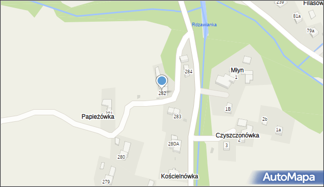 Rdzawka, Rdzawka, 282, mapa Rdzawka