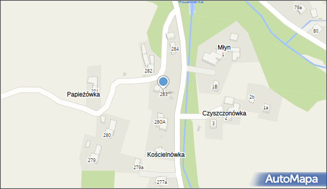 Rdzawka, Rdzawka, 283, mapa Rdzawka