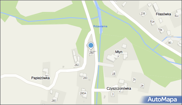 Rdzawka, Rdzawka, 284, mapa Rdzawka