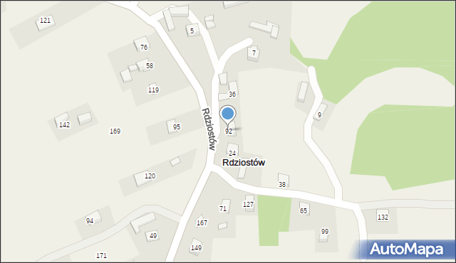 Rdziostów, Rdziostów, 92, mapa Rdziostów