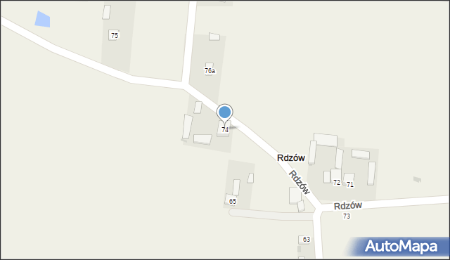 Rdzów, Rdzów, 74, mapa Rdzów