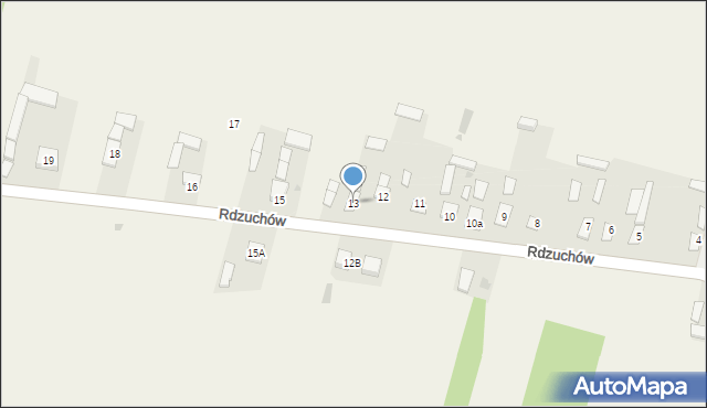 Rdzuchów, Rdzuchów, 13, mapa Rdzuchów