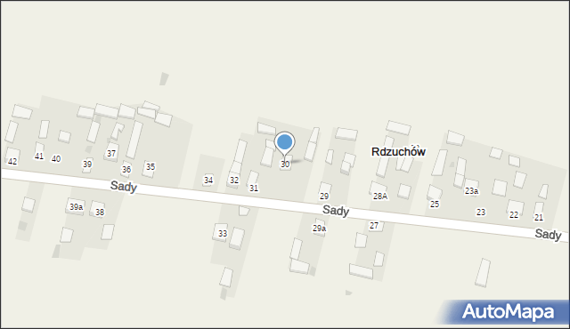 Rdzuchów, Rdzuchów, 30, mapa Rdzuchów