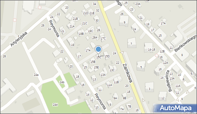 Biała Podlaska, Reymonta Władysława, 15C, mapa Białej Podlaskiej
