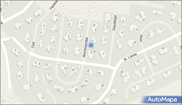 Bielawa, Rembrandta, 2, mapa Bielawa