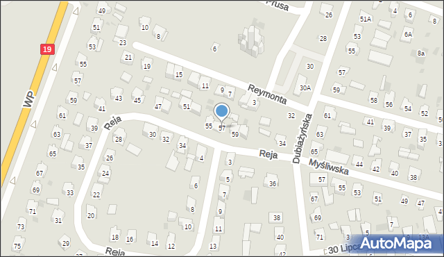 Bielsk Podlaski, Reja Mikołaja, 57, mapa Bielsk Podlaski