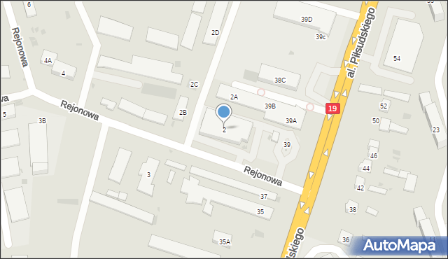Bielsk Podlaski, Rejonowa, 2, mapa Bielsk Podlaski