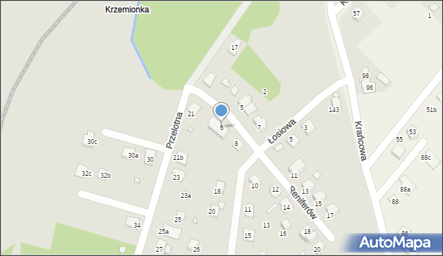 Bielsko-Biała, Reniferów, 6, mapa Bielsko-Białej