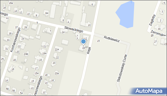 Blizne Jasińskiego, Reja Mikołaja, 14, mapa Blizne Jasińskiego