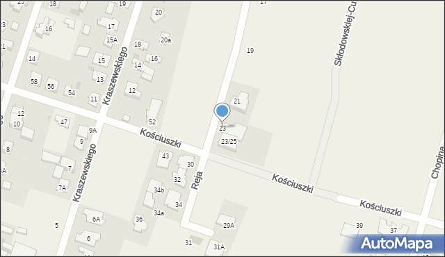 Blizne Jasińskiego, Reja Mikołaja, 23, mapa Blizne Jasińskiego