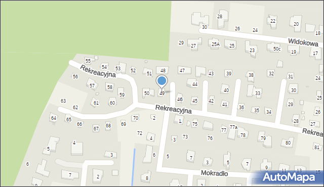 Borówiec, Rekreacyjna, 49, mapa Borówiec