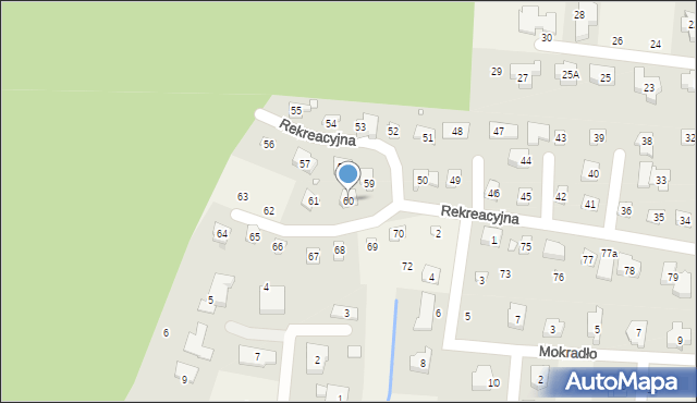 Borówiec, Rekreacyjna, 60, mapa Borówiec