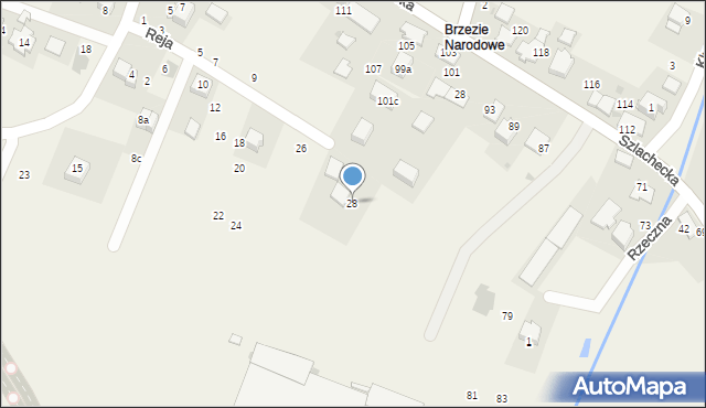 Brzezie, Reja Mikołaja, 28, mapa Brzezie