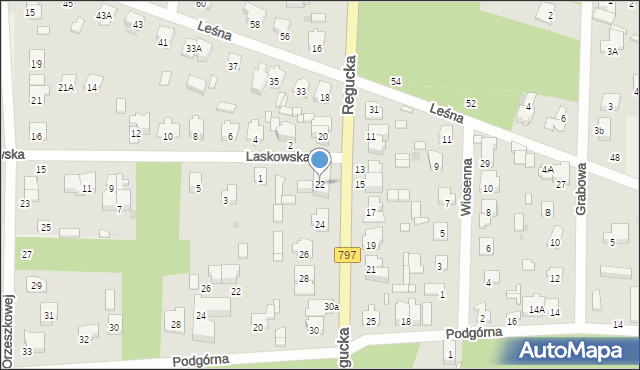 Celestynów, Regucka, 22, mapa Celestynów