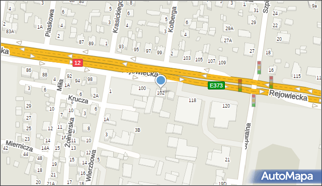 Chełm, Rejowiecka, 102, mapa Chełma
