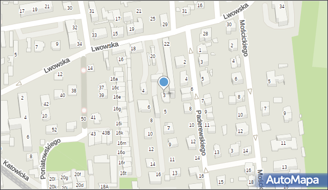 Chorzów, Redena Fryderyka Wilhelma, 3, mapa Chorzów