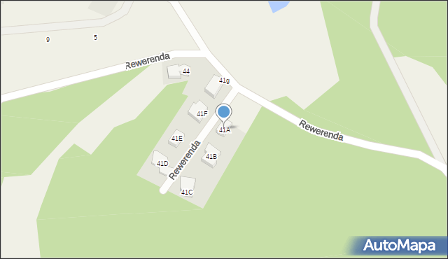 Chwaszczyno, Rewerenda, 41A, mapa Chwaszczyno