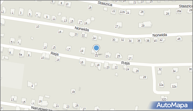 Czechowice-Dziedzice, Reja Mikołaja, 21, mapa Czechowic-Dziedzic