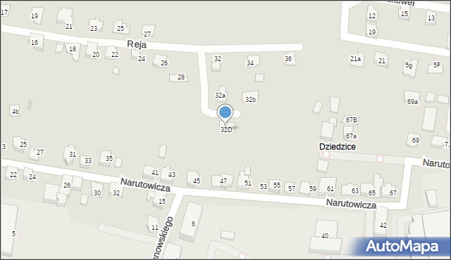 Czechowice-Dziedzice, Reja Mikołaja, 32D, mapa Czechowic-Dziedzic