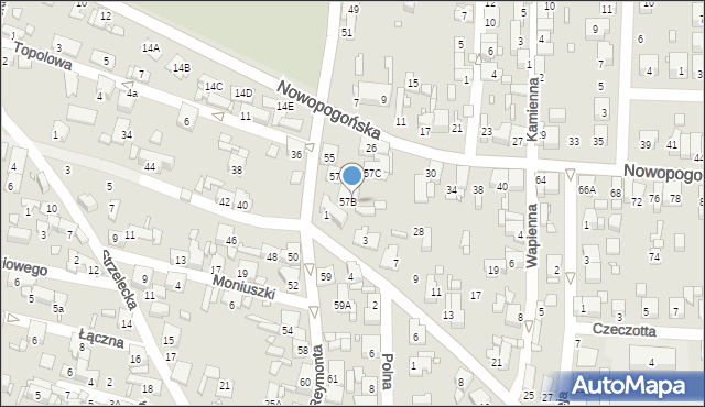 Czeladź, Reymonta Władysława, 57a, mapa Czeladź