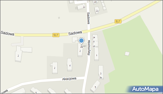 Czernin, Reymonta Władysława, 2a, mapa Czernin