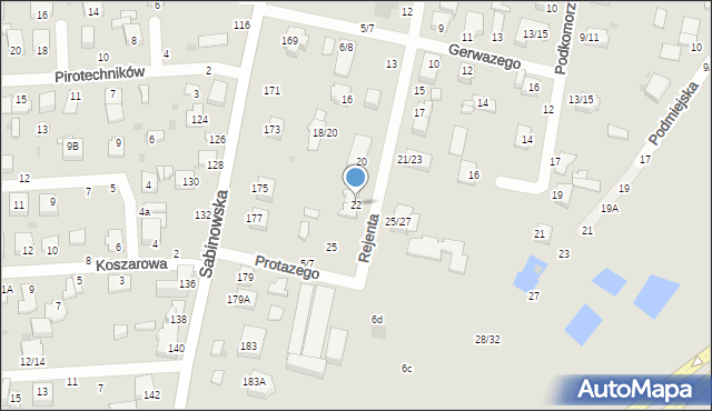 Częstochowa, Rejenta, 22, mapa Częstochowy