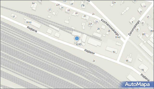 Częstochowa, Rejtana Tadeusza, 41/53, mapa Częstochowy