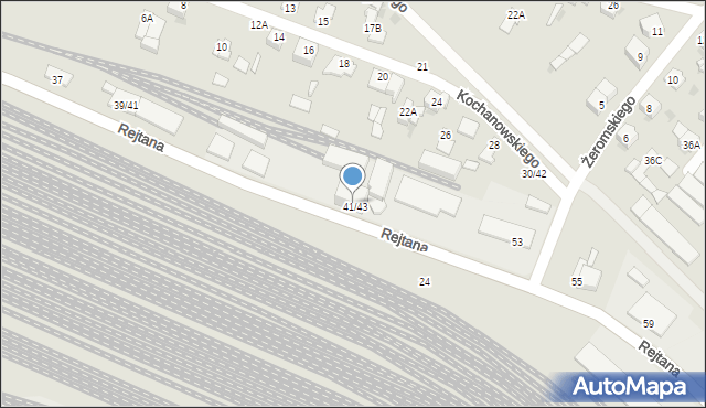 Częstochowa, Rejtana Tadeusza, 43/53, mapa Częstochowy