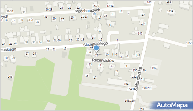 Częstochowa, Rezerwistów, 12, mapa Częstochowy