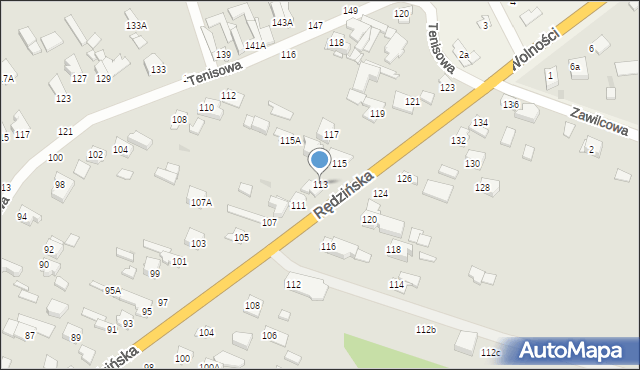 Częstochowa, Rędzińska, 113, mapa Częstochowy