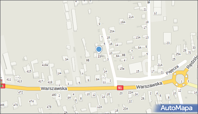 Częstochowa, Rędzińska, 13, mapa Częstochowy