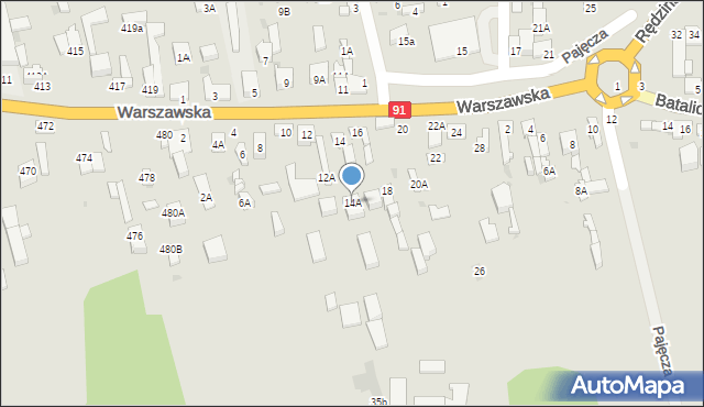 Częstochowa, Rędzińska, 14A, mapa Częstochowy