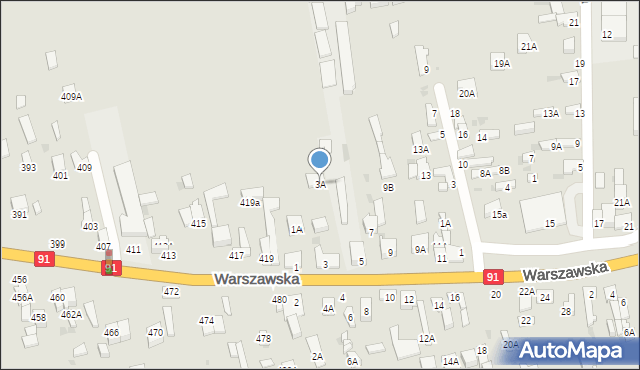 Częstochowa, Rędzińska, 3A, mapa Częstochowy