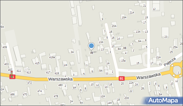 Częstochowa, Rędzińska, 9B, mapa Częstochowy