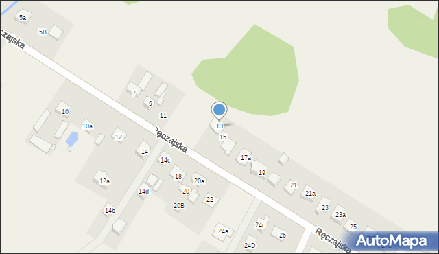 Duczki, Ręczajska, 13, mapa Duczki