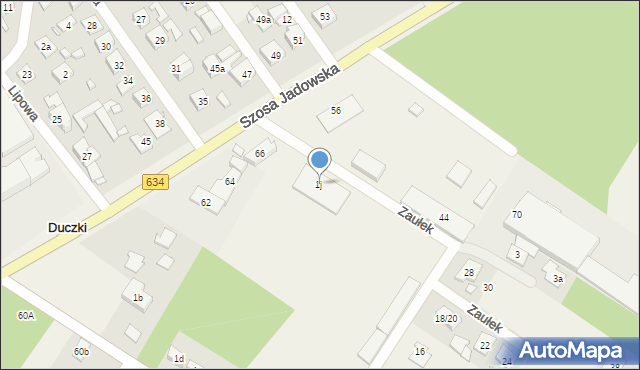 Duczki, Ręczajska, 1j, mapa Duczki