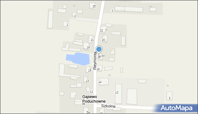 Gąsewo Poduchowne, Reymonta Władysława, 18, mapa Gąsewo Poduchowne