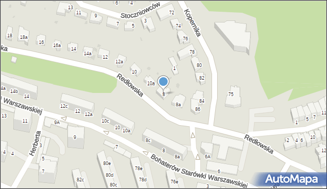 Gdynia, Redłowska, 8, mapa Gdyni