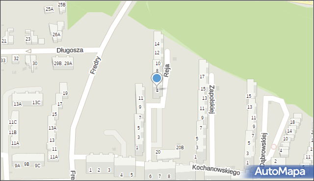 Gorzów Wielkopolski, Reja Mikołaja, 4, mapa Gorzów Wielkopolski