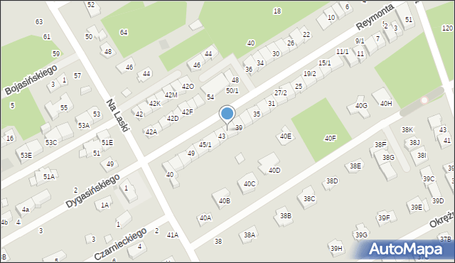 Grodzisk Mazowiecki, Reymonta Władysława, 43/1, mapa Grodzisk Mazowiecki