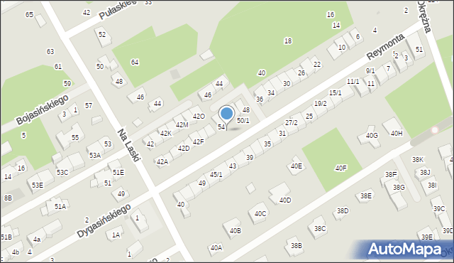 Grodzisk Mazowiecki, Reymonta Władysława, 54/1, mapa Grodzisk Mazowiecki